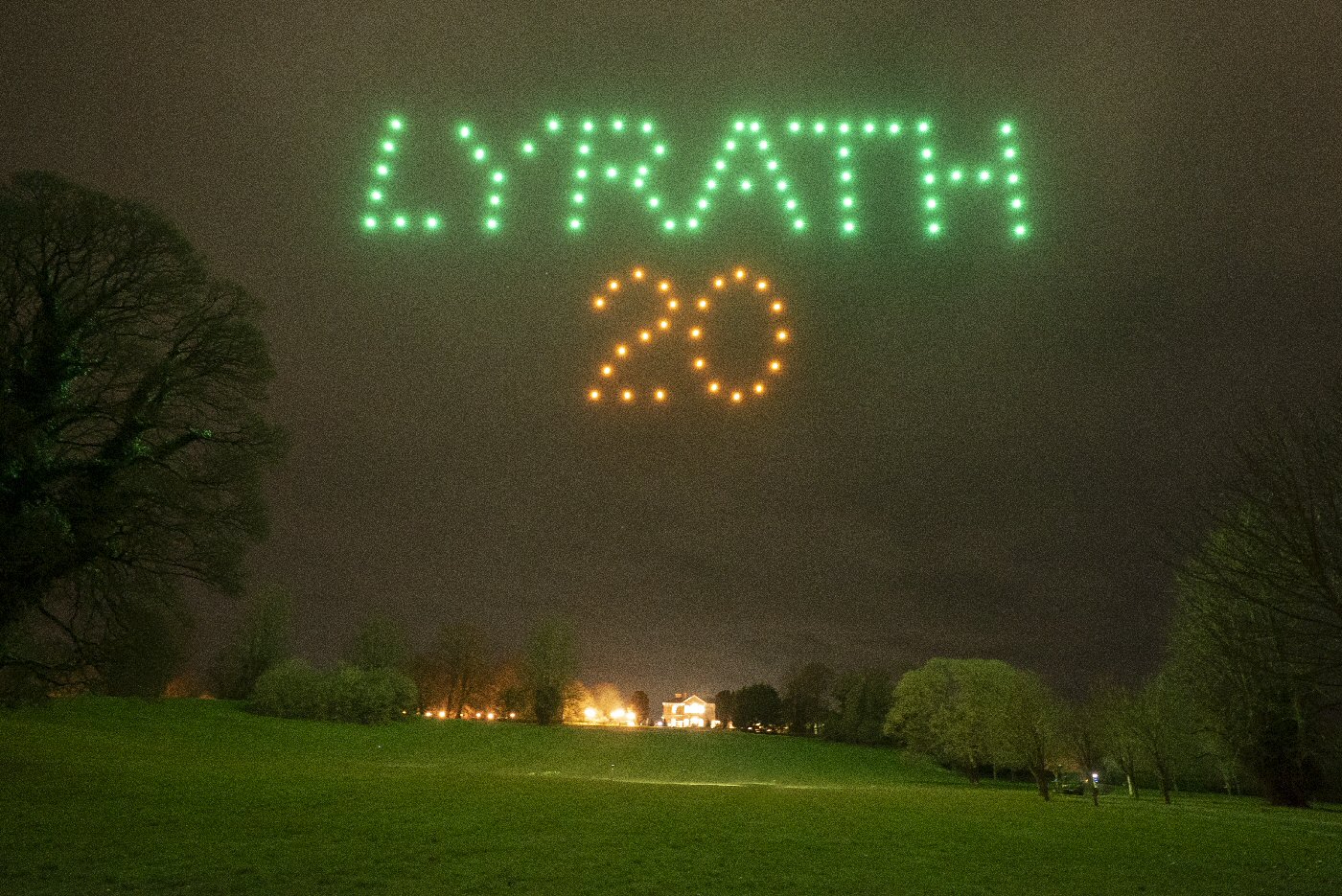 Lyrath 20 formed by drones above an Irish estate